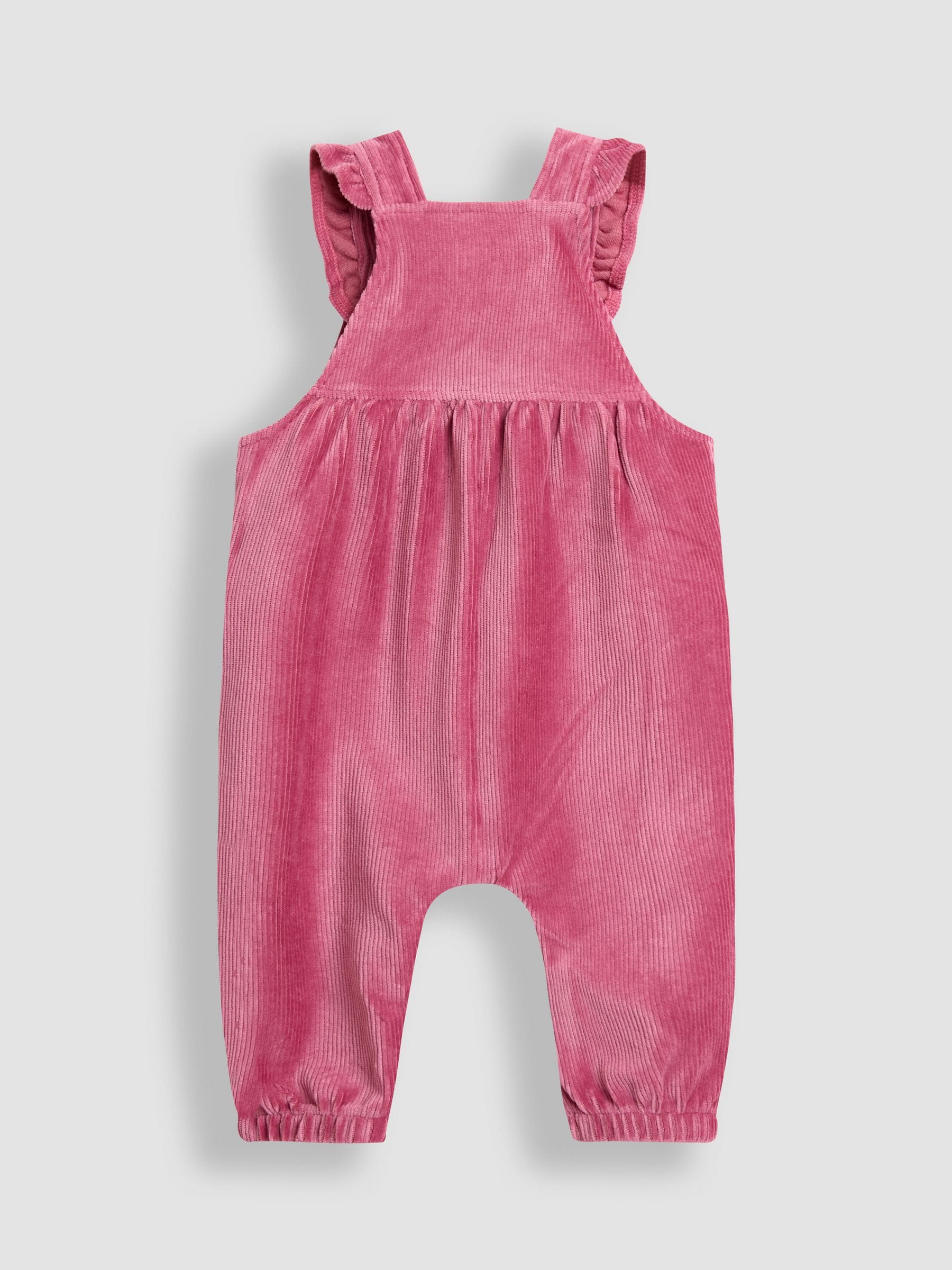 JoJo Maman Bébé Appliqué Velour Dungarees & Top Set