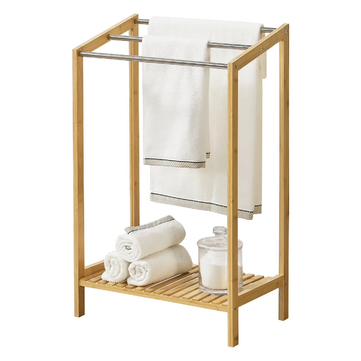 Helloshop26 Porte-serviettes sur pied - Bambou