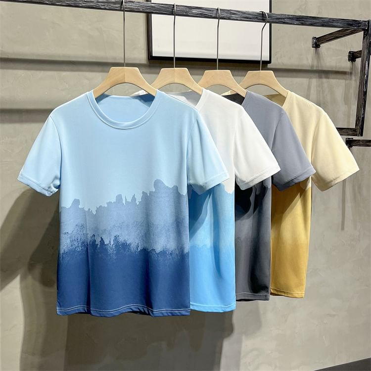 Whyessa - T-shirt met korte mouwen, ronde hals en kleurverloop