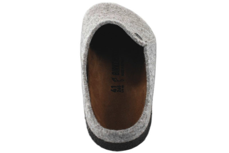 BIRKENSTOCK ZERMATT LYSEGRÅ HJEMMESKO I ULDFILT