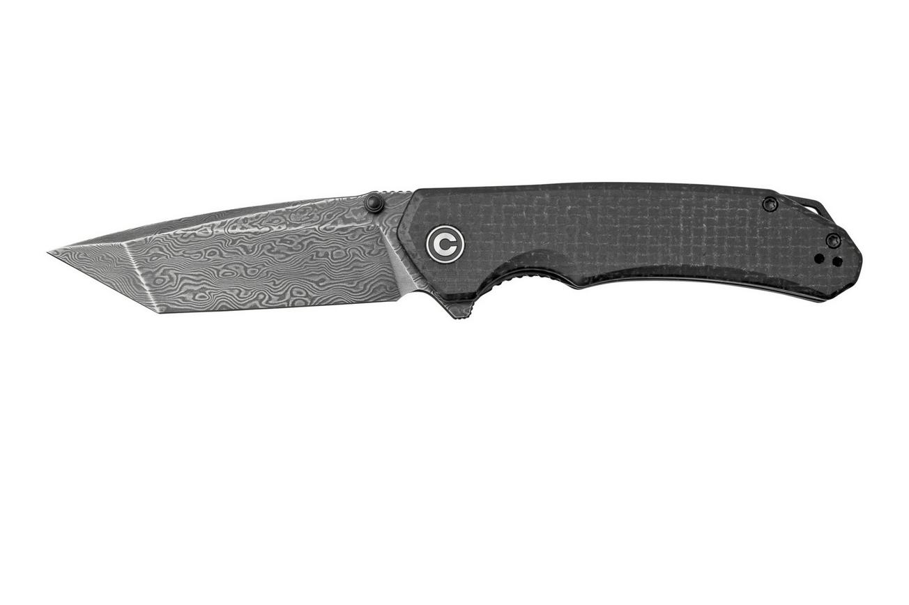 Civivi Brazen C2023DS-1 Damascus Droppoint, Black Coarse Micarta zakmes