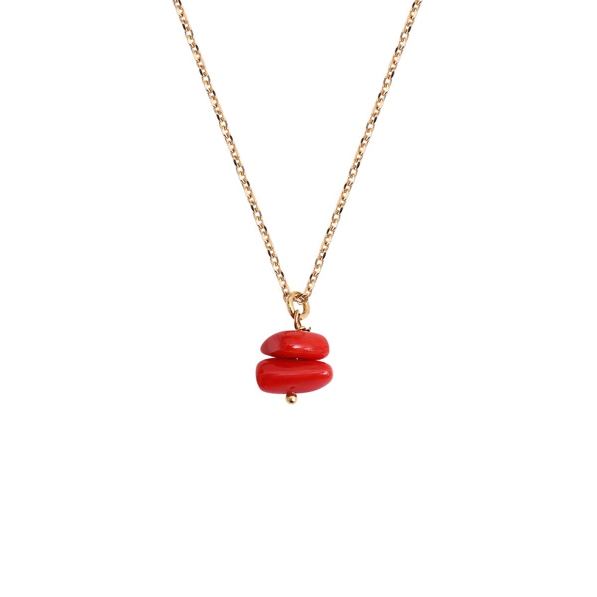 Collier médaille corail doré à l'or fin 24K NEW CLÉA