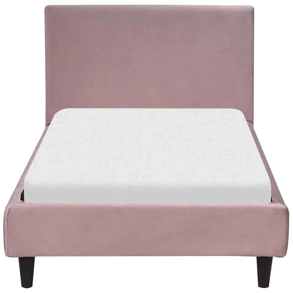 FITOU - Eenpersoonsbed - Lichtroze - 90 x 200 cm - Fluweel