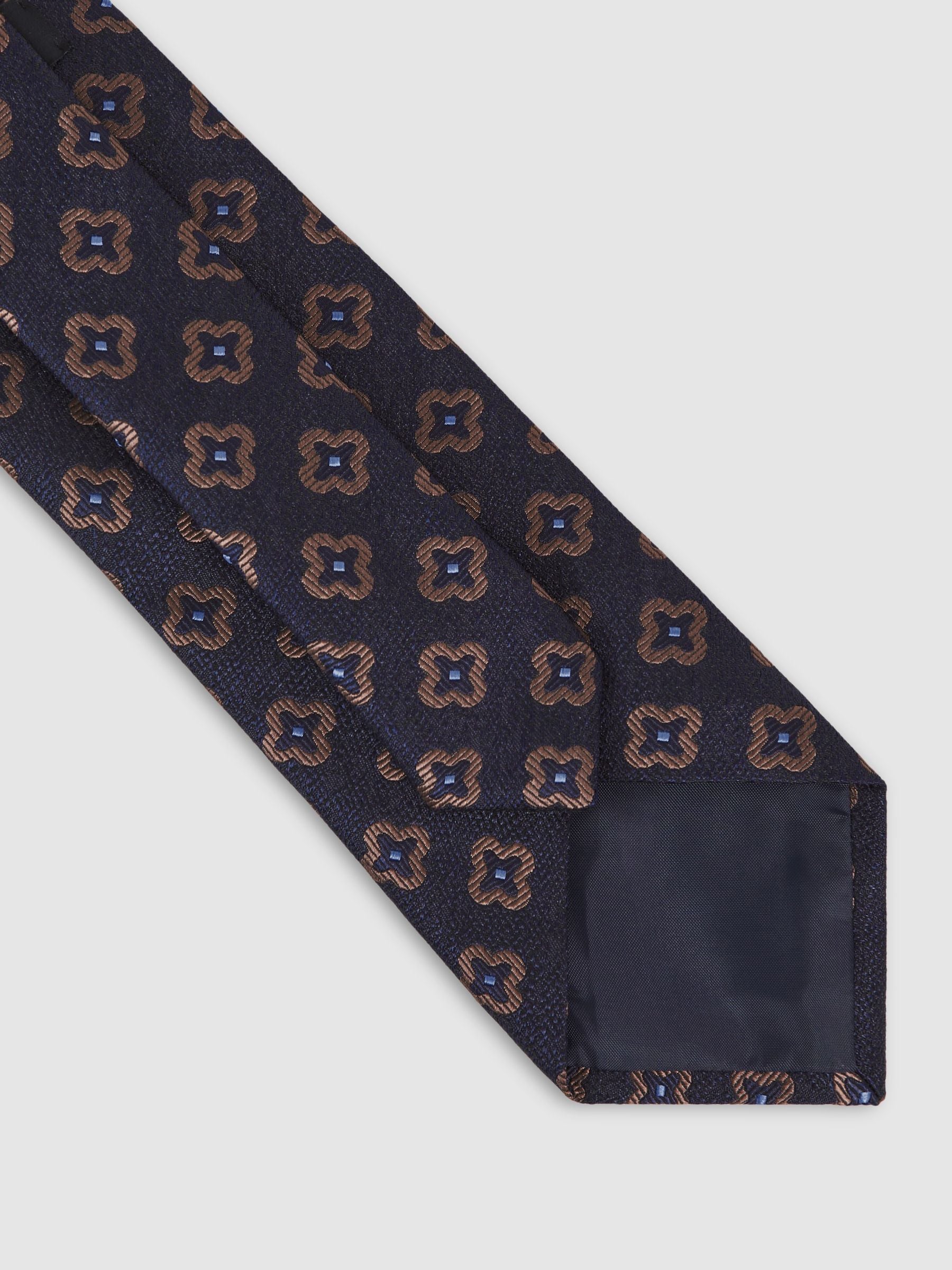 Reiss Omero Silk-Wool Floral-Medallion Tie