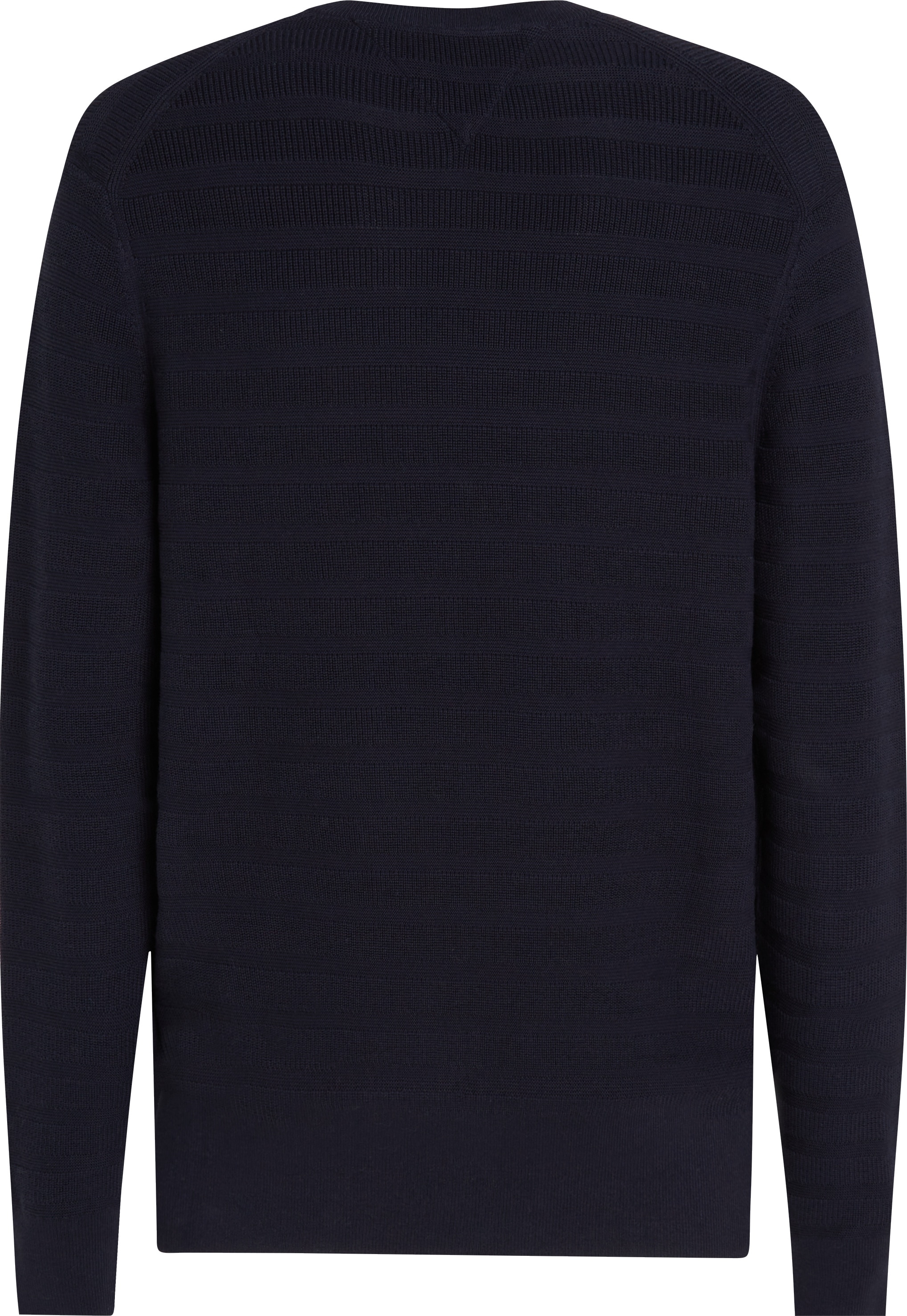 Tommy Hilfiger Rundhalspullover »STRIPE STRUCTURE«, regular fit, leicht überschnittene Schultern