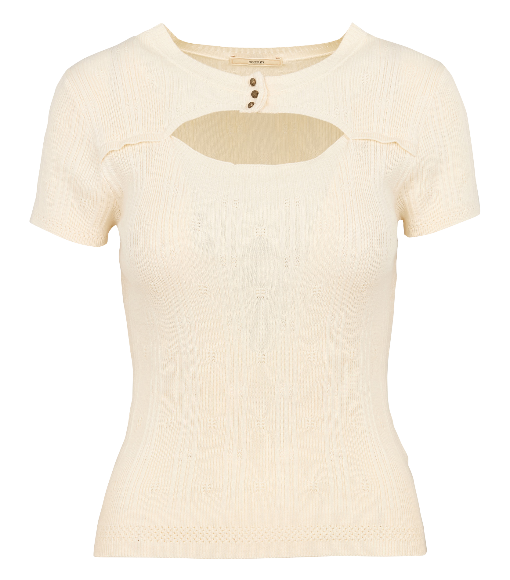 SHANTI - Pull col rond ajusté | Beige