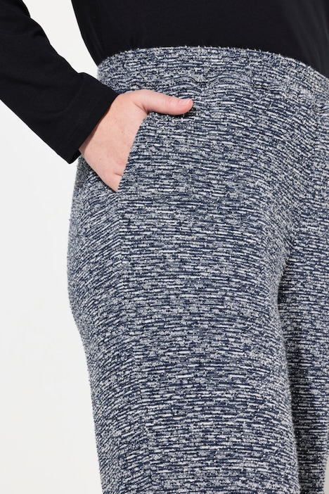 Bouclé-Hose Rose, weites Bein, Komfortbund, Biobaumwolle