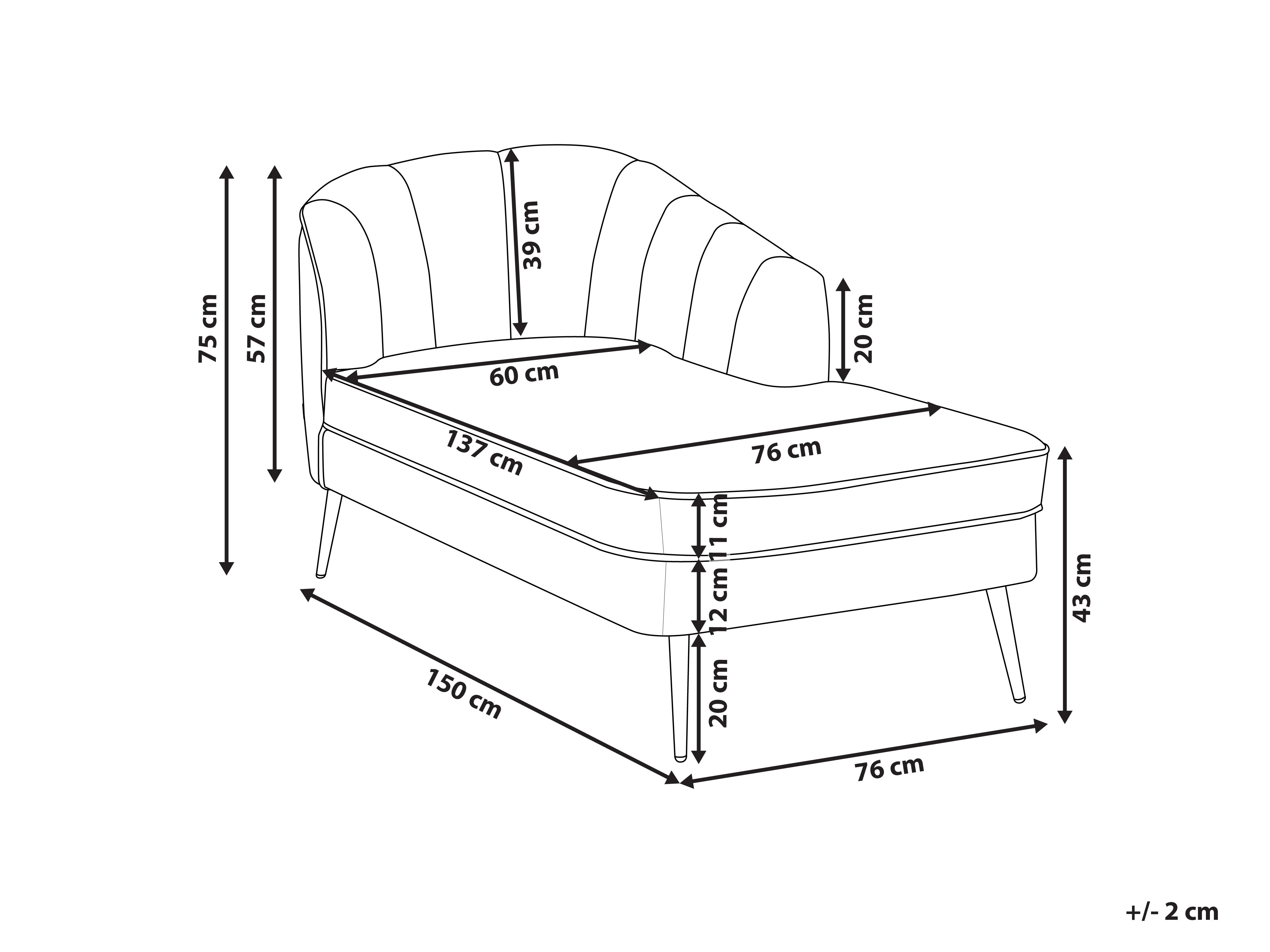 Rechtszijdige chaise longue ALLIER Bouclé Groen