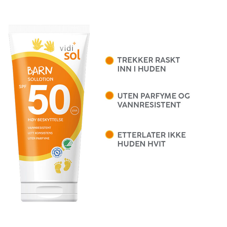 Vidi sollotion til barn SPF50 200 ml