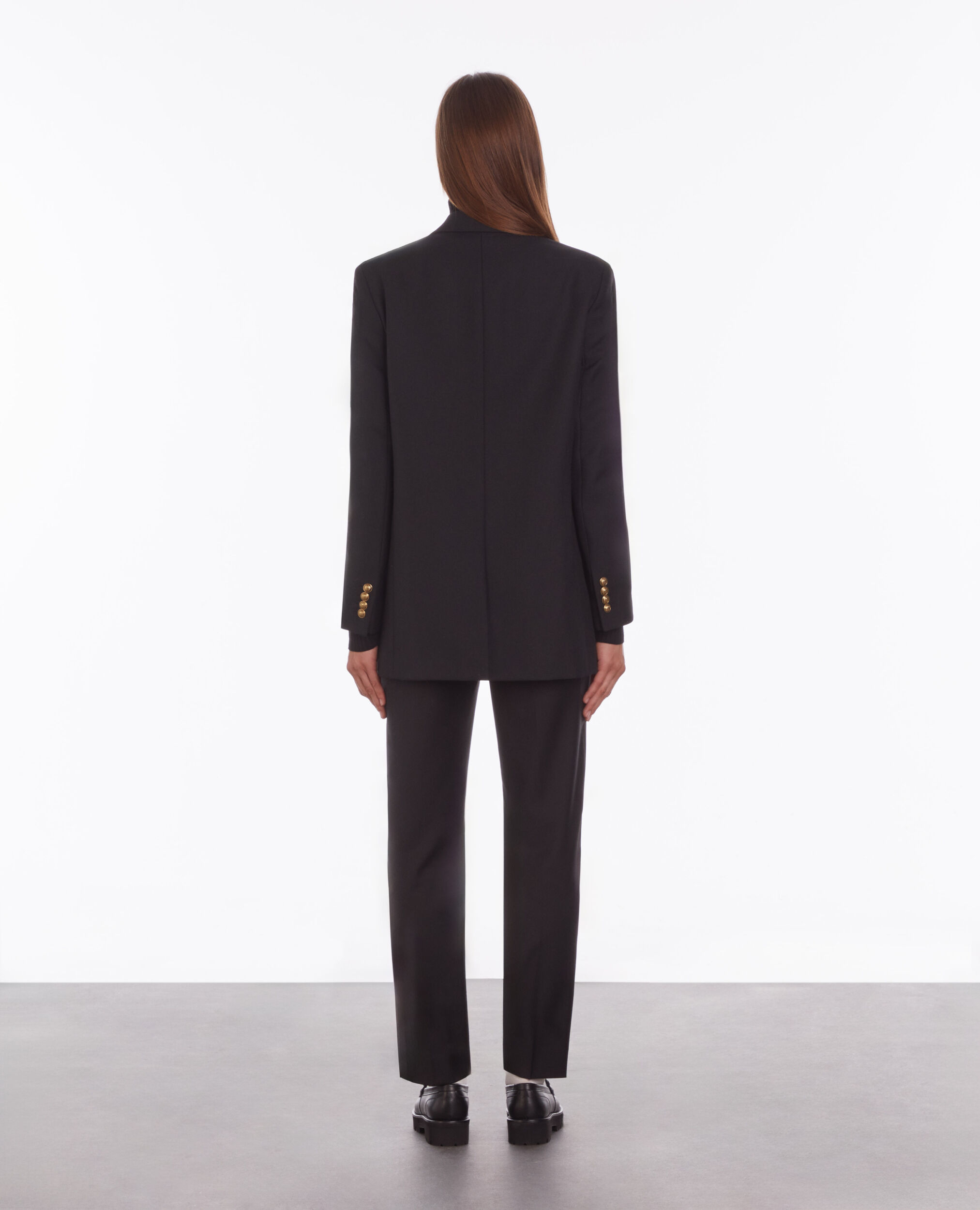 Blazer noir en laine mélangée