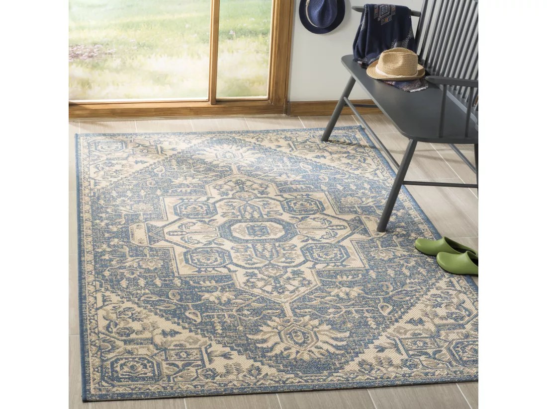 Tapis Cream & Blue 122 X 183 cm - Elba