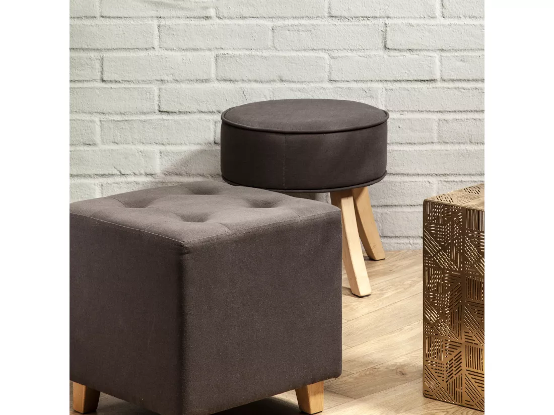 Pouf Carre Hippolyte Gris