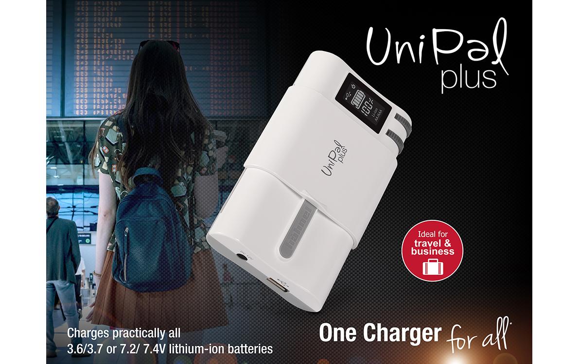 Ladegerät UniPal PlusUniversal Li-Ion Ladegerät mit USB Ausgang