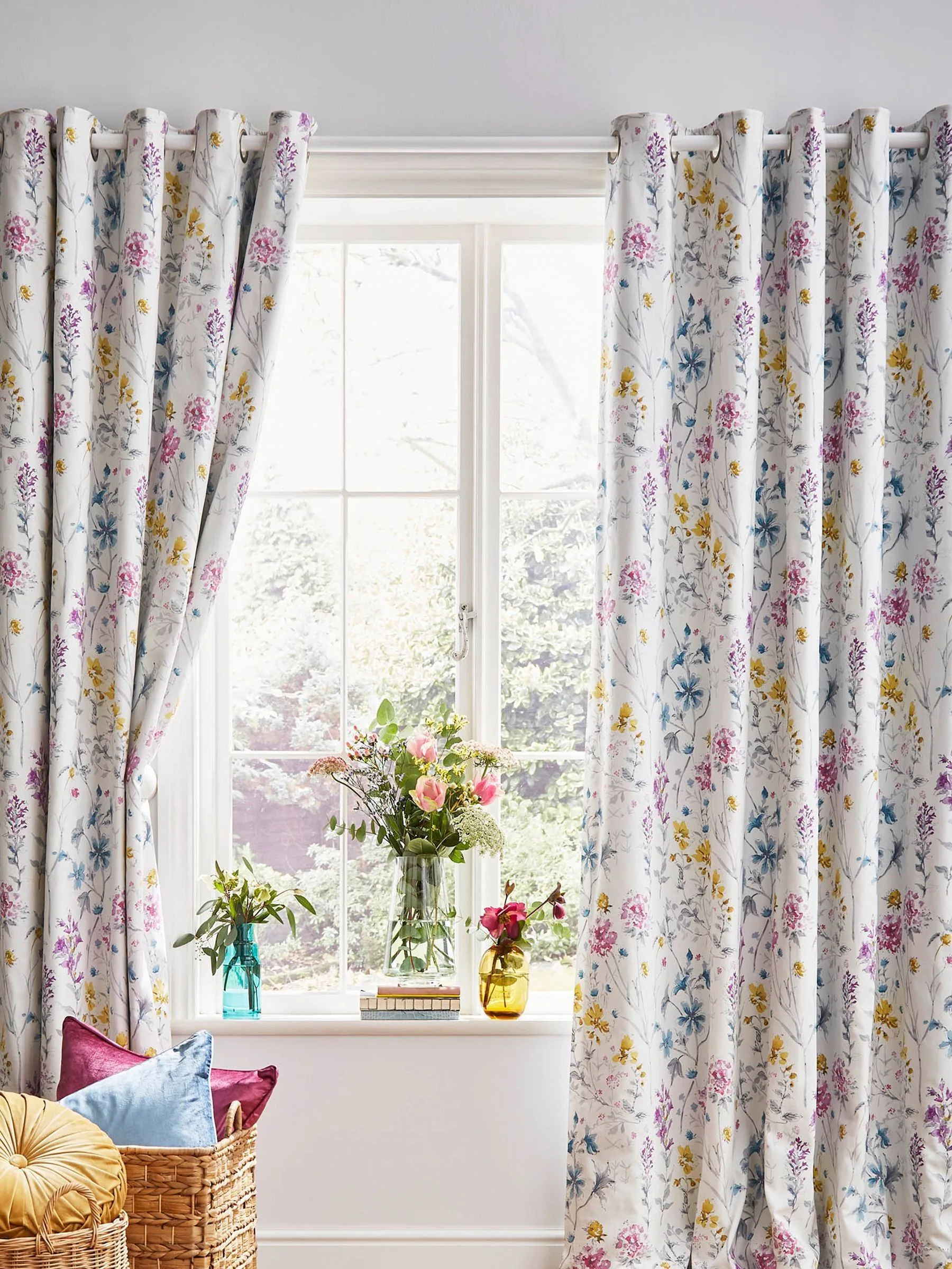 Laura Ashley Wild Meadow Eyelet Lined Curtains