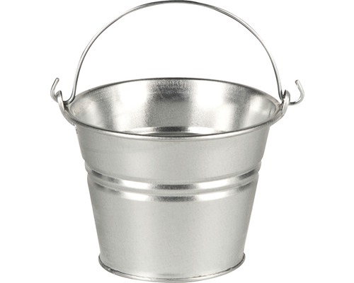 Zinken emmer Ø 10 H 13,5 cm zilver