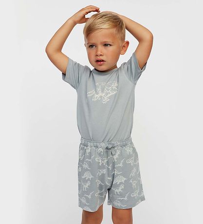 Petit by Sofie Schnoor T-Shirt - Dusty Blue m. Dino