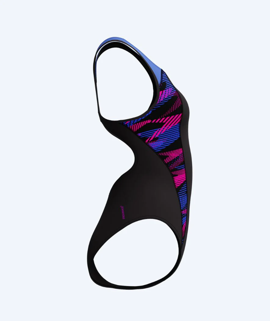Speedo badedragt til damer - Placement Laneback - Sort/lilla