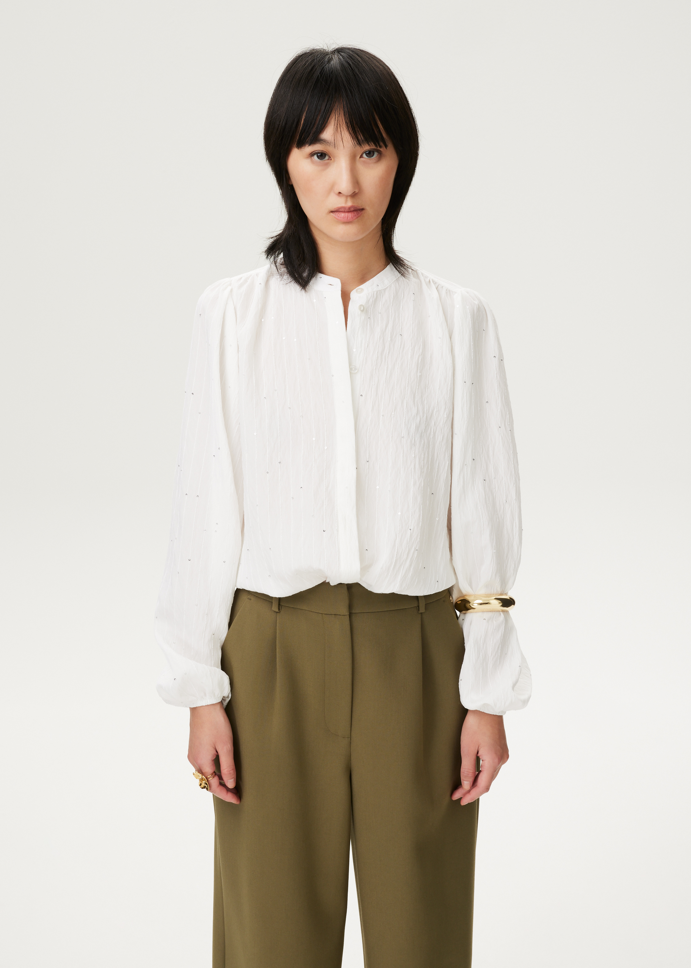Blouse met balloon mouwen