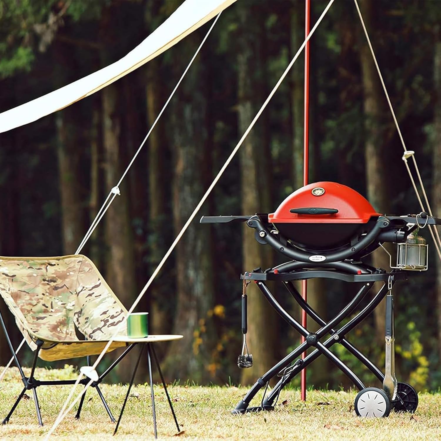 Weber Rollwagen/Für Gasgrills der Q-Serie, Klappbares Design mit Rädern, Integrierter Tragegriff, 16,5 x 75,5 x 71,5 cm (eingeklappt), 63,5 x 53,5 x 71,5 cm (ausgeklappt)
