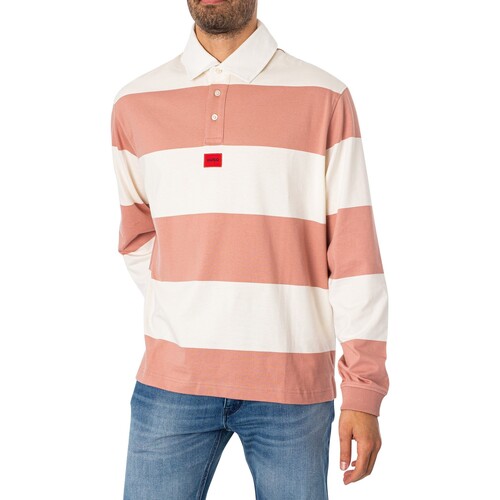 BOSS - Polo De Manga Larga Diragbi Rosa