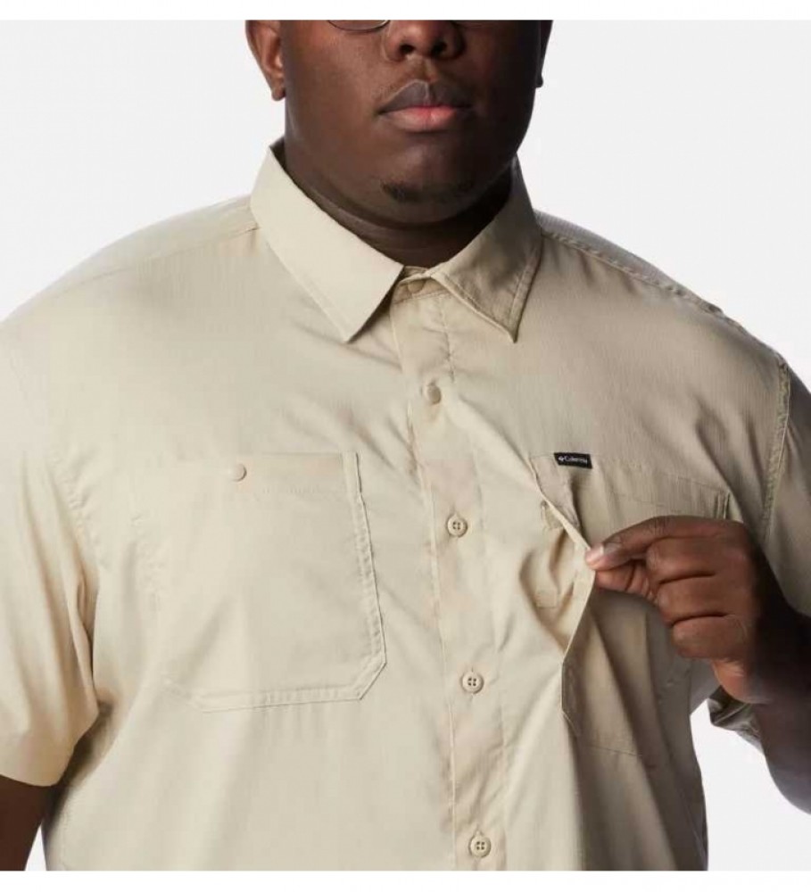 Camisa de manga curta Columbia Silver Ridge, bege