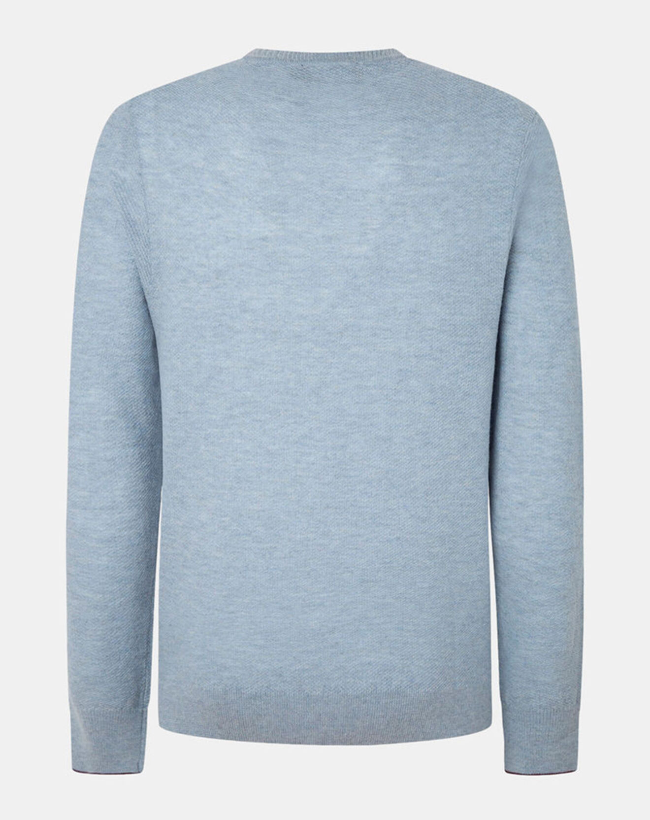 Hackett London Pull en Laine, Soie & Cachemire col rond texturé bleu clair