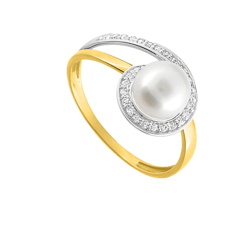 Bague femme - perle - Or 9 Carats