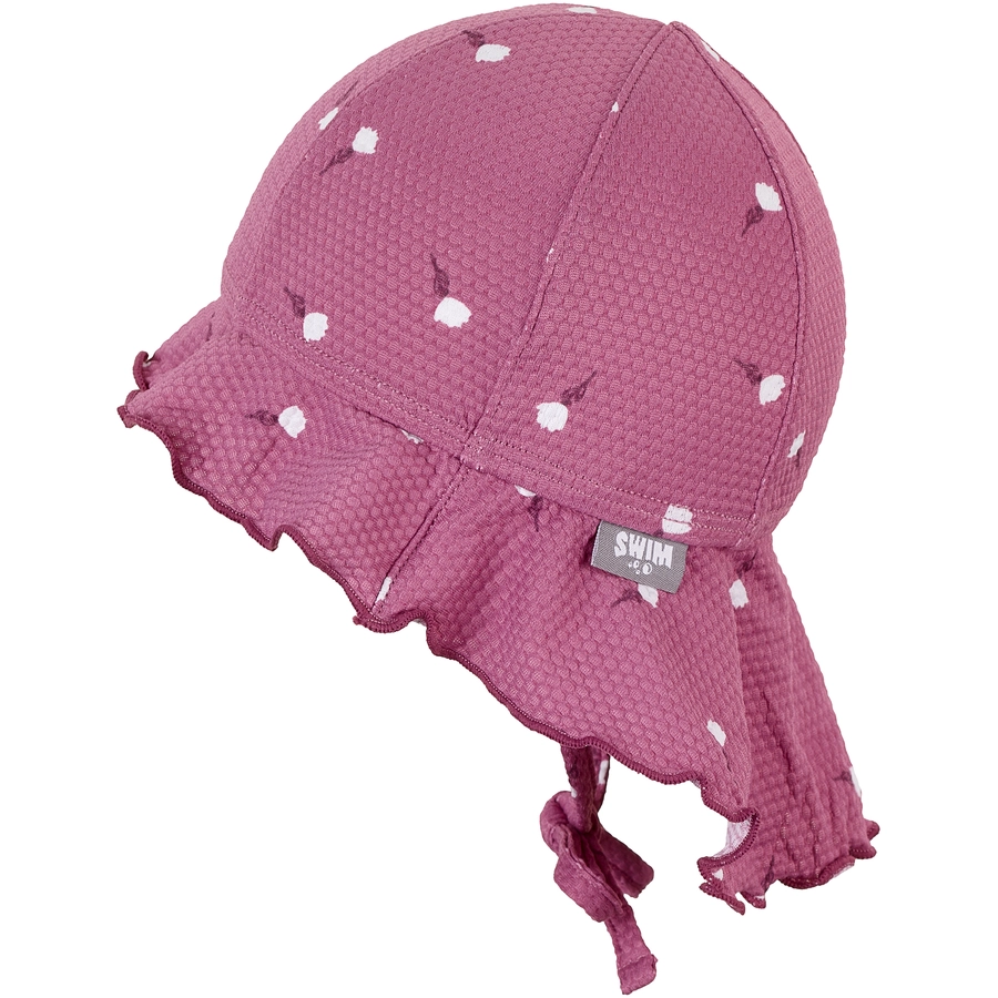 Sterntaler Schirmmütze mit Nackenschutz Blumen purpur