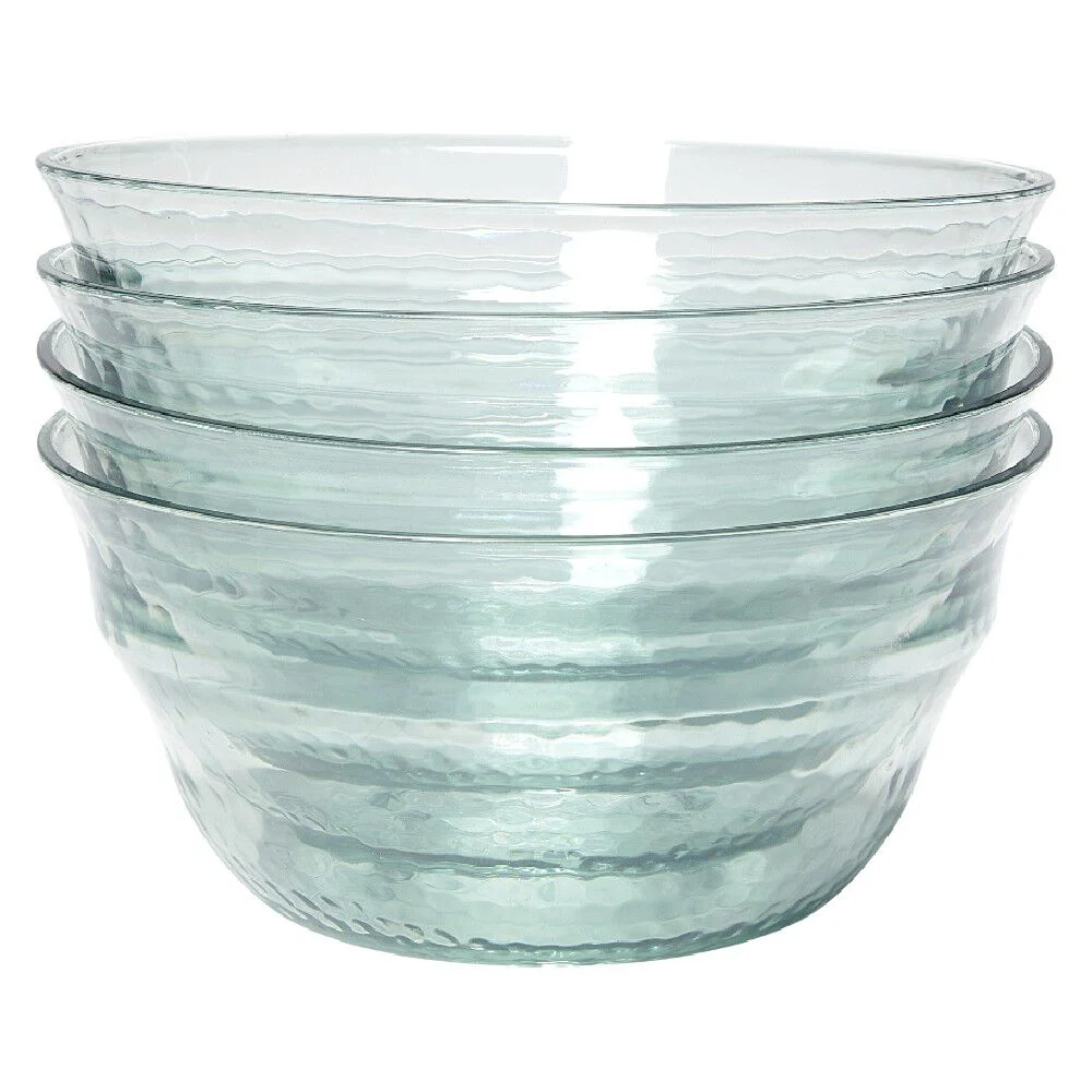 Lot de 4 coupelles en plastique effet martelé