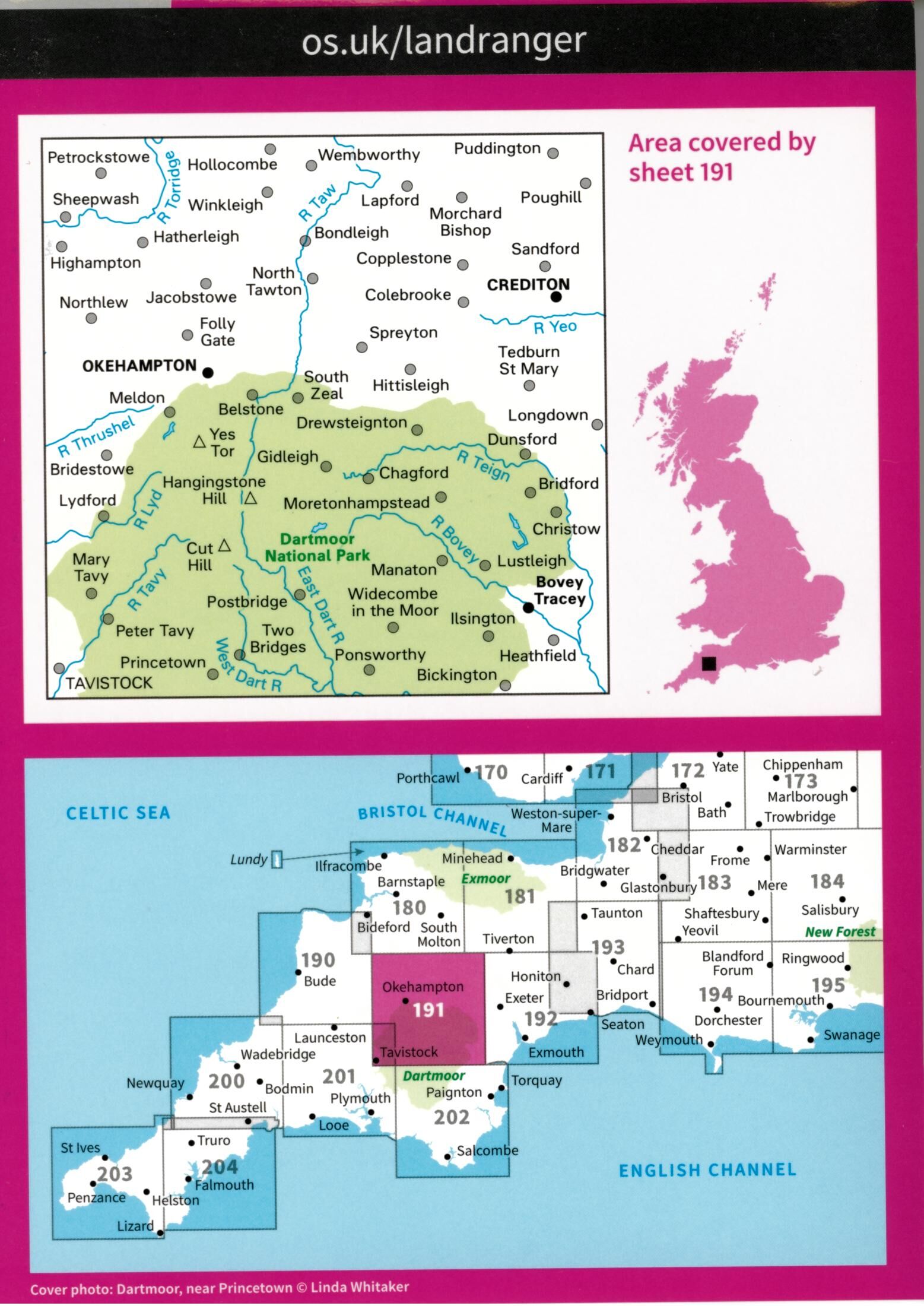 ORDNANCE SURVEY - 191 GB OKEHAMPTON 1 50 000