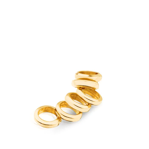 Conjunto de anéis com banho de ouro 18k sobre prata Hold
