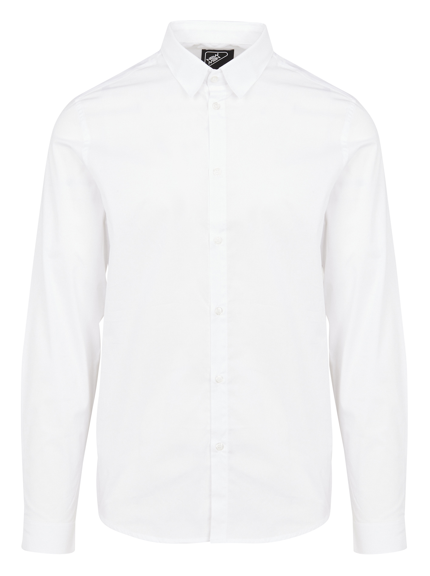 TRIP - Chemise droite col classique en coton mélangé | Blanc