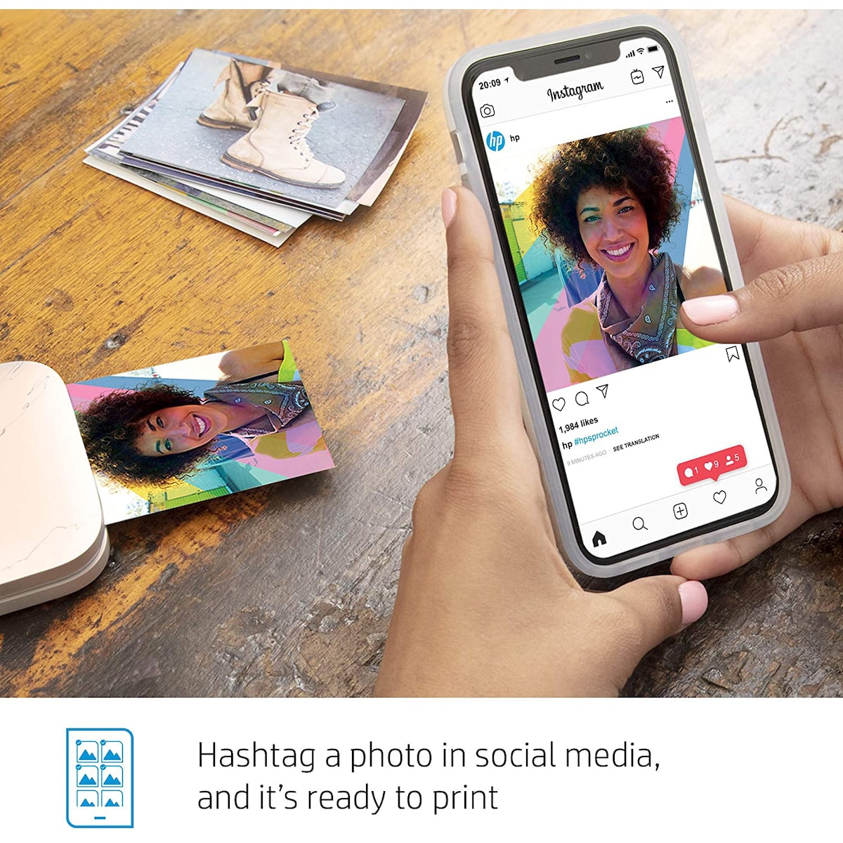 HP Sprocket Select Eclipse mobil fotoskriver (grå)