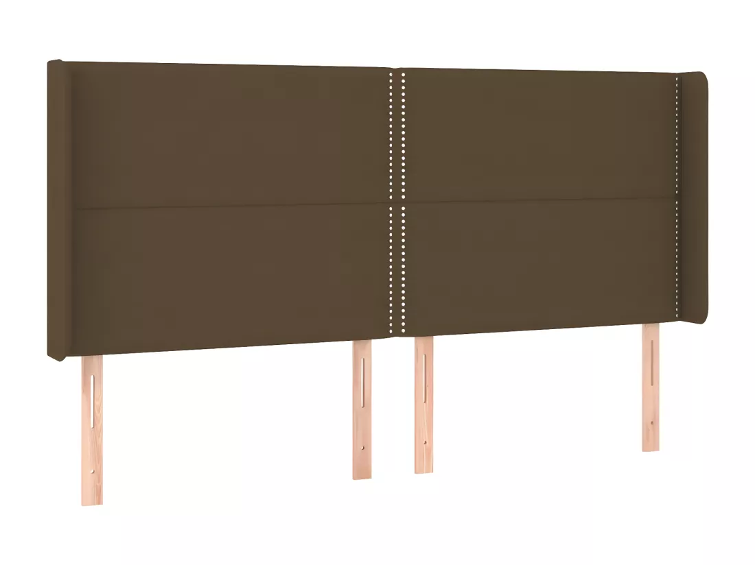 Sommier tapissier matelas et LED Marron foncé 160x200 cm Tissu