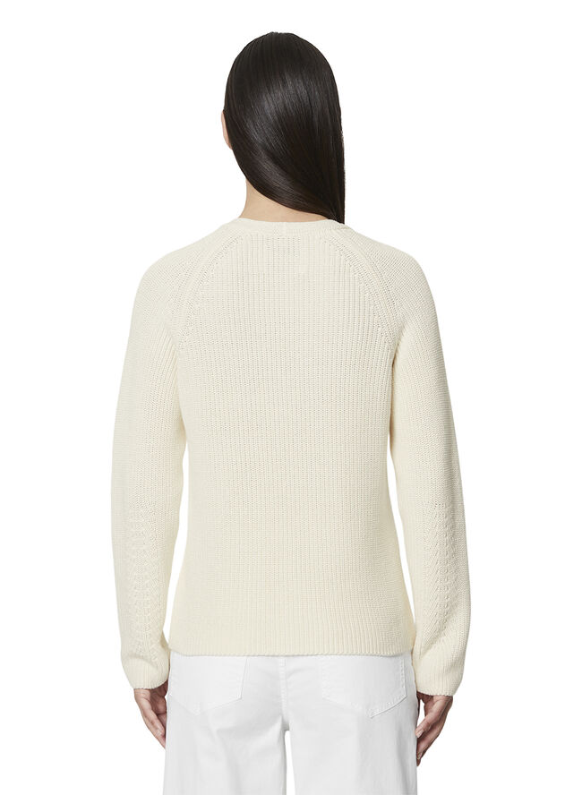 Marc O’Polo Pullover, longsleeve, v-neck White cotton