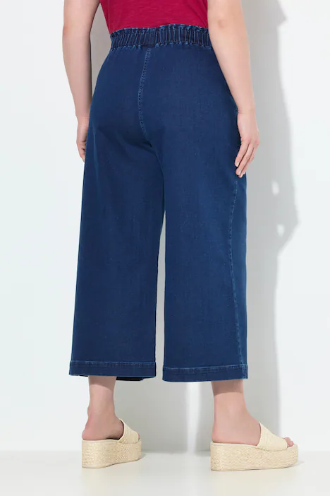 Jeans-Culotte Rose, weites Bein, Komfortbund, wadenlang, dark blue denim