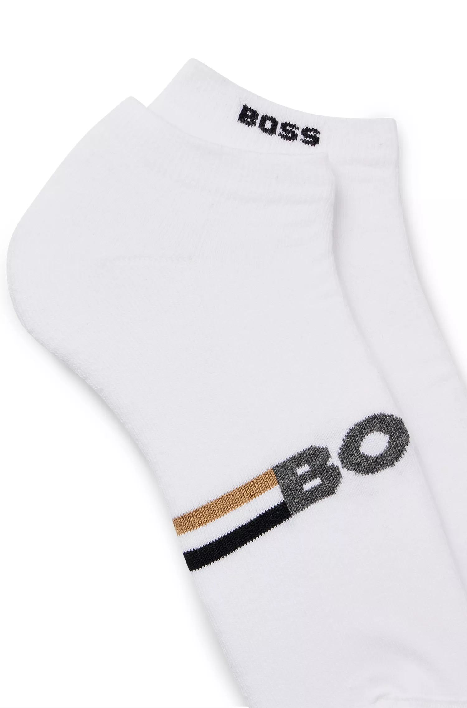 BOSS Black - Pacote com duas meias até o tornozelo em mistura de algodão.