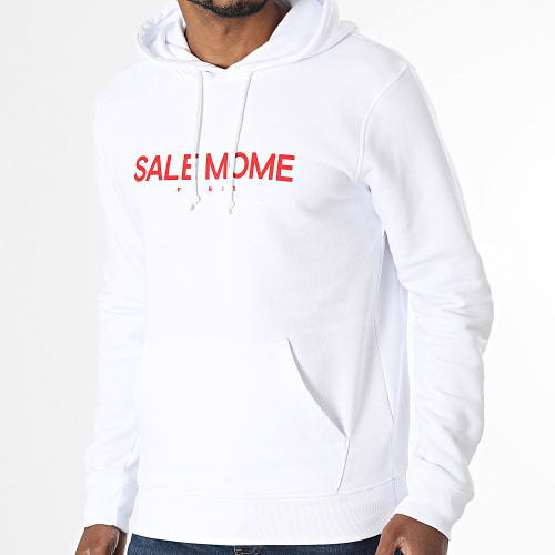 Sweat Capuche Notes Blanc Rouge