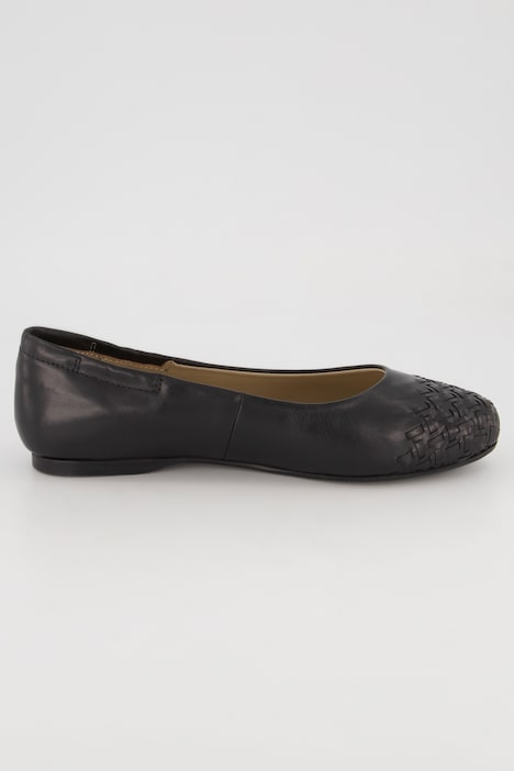 Leder-Ballerinas, Webspitze, Weite H