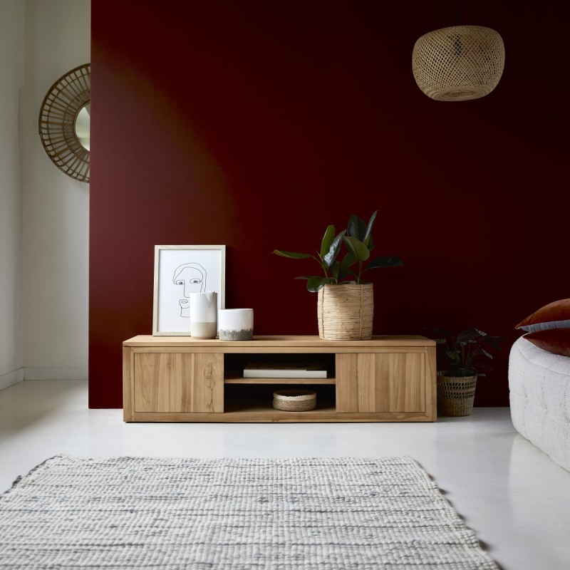 Meuble TV Basil en teck L 140 cm