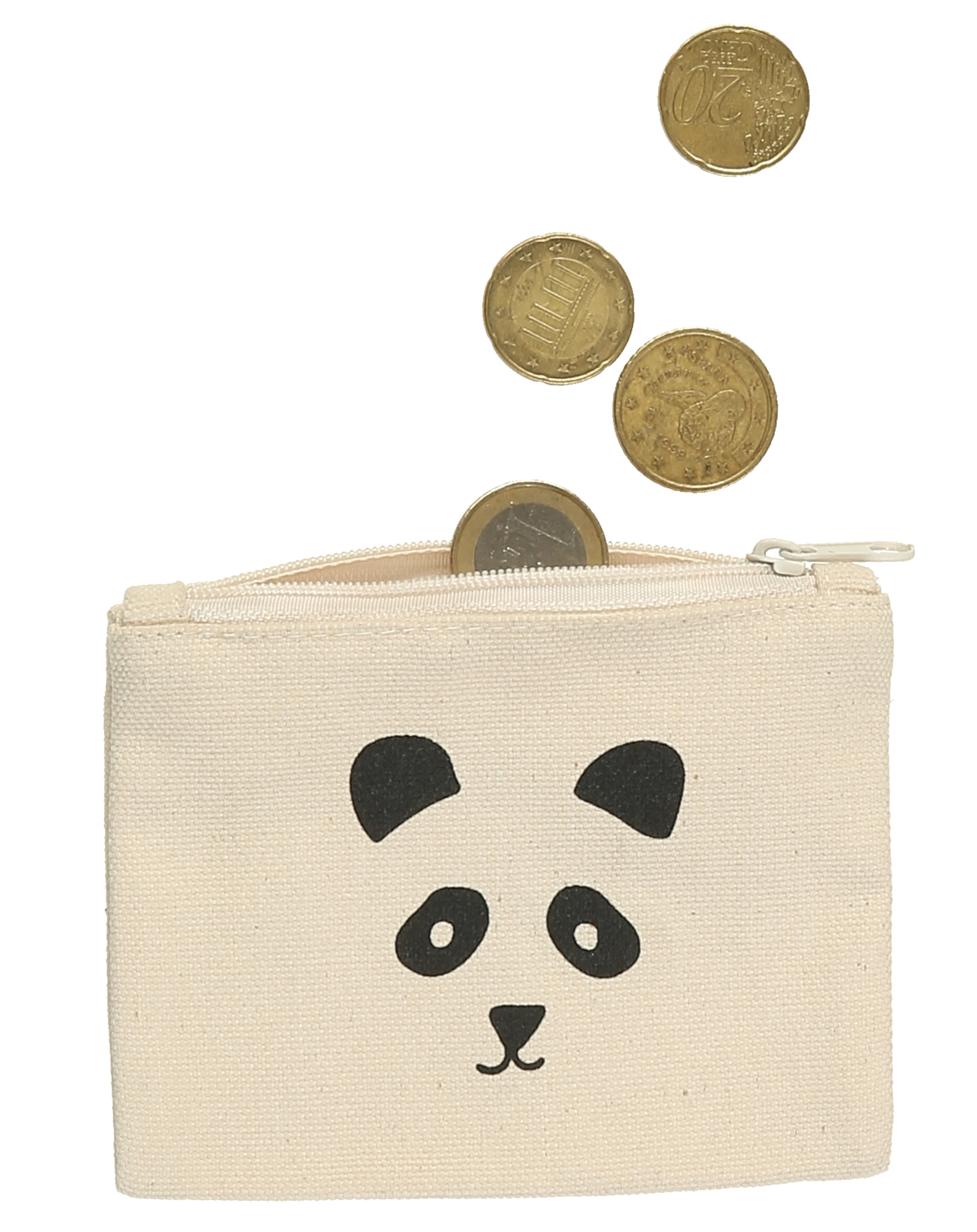 Turnbeutel-Set PANDA mit Portemonnaie in natur