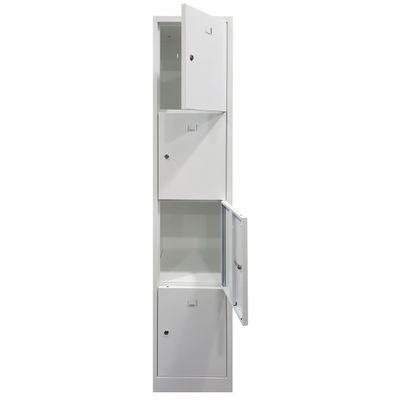 Vestiaire 1 colonne soit 4 cases monobloc - H180 x L30 x P50 cm - blanc