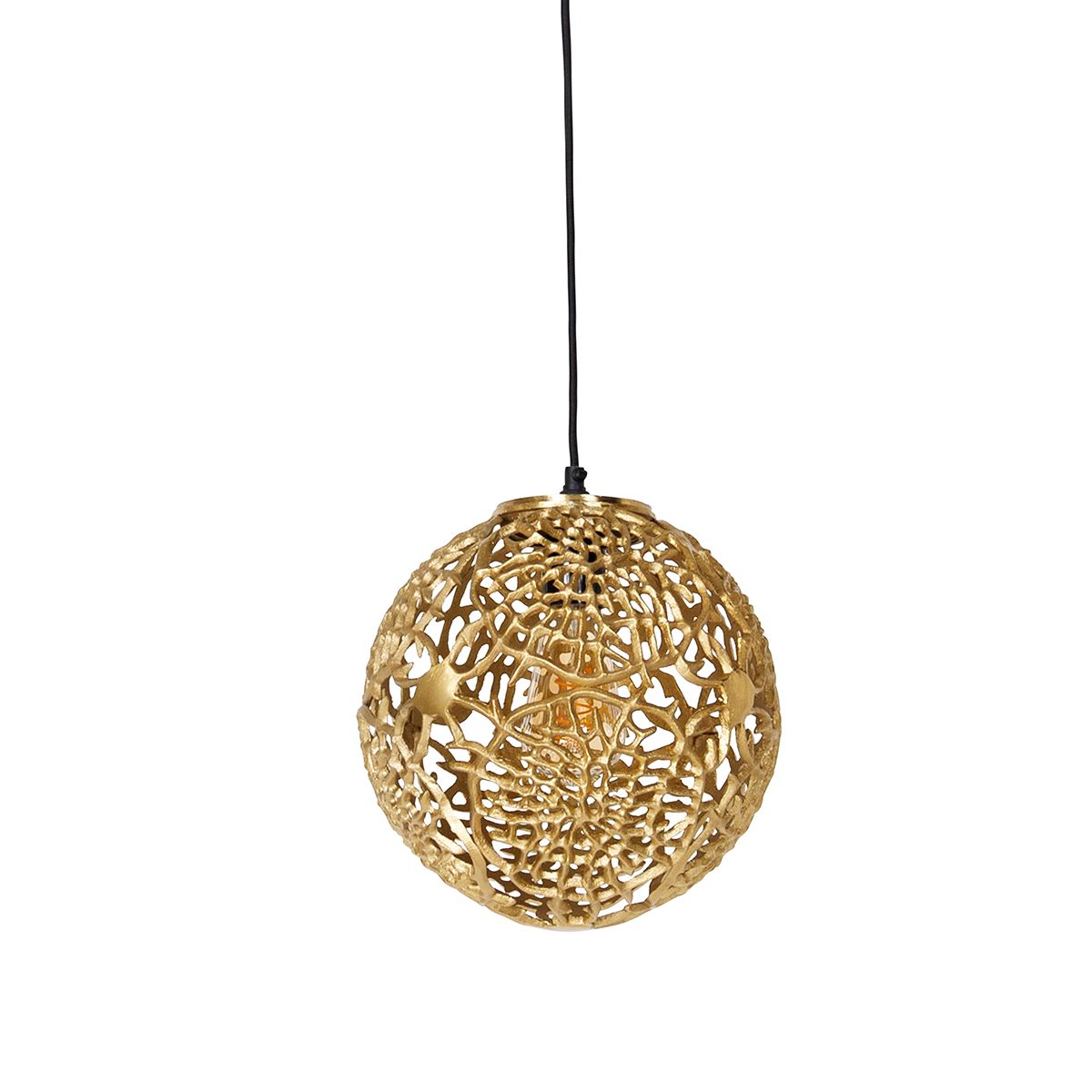 Art deco hanglamp goud met zwart - Maro