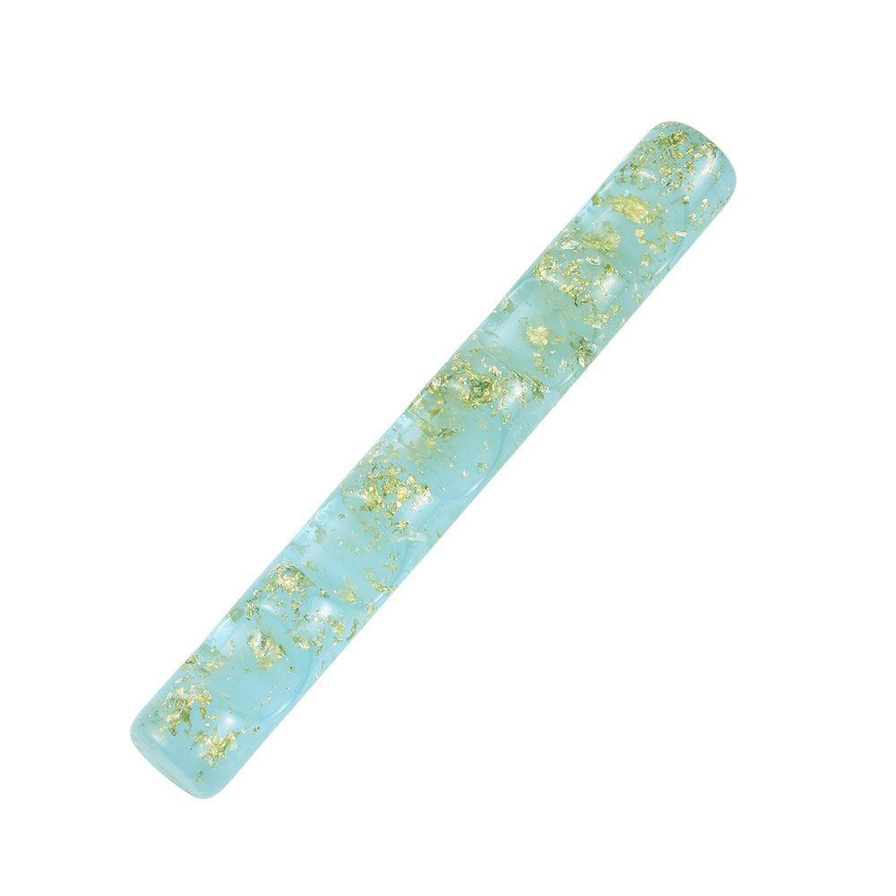 (75mm) Acryl Nail Art Pinsel Halter Nageldesign Pinsel Ständer 5 Spalten - Türkis / Gold