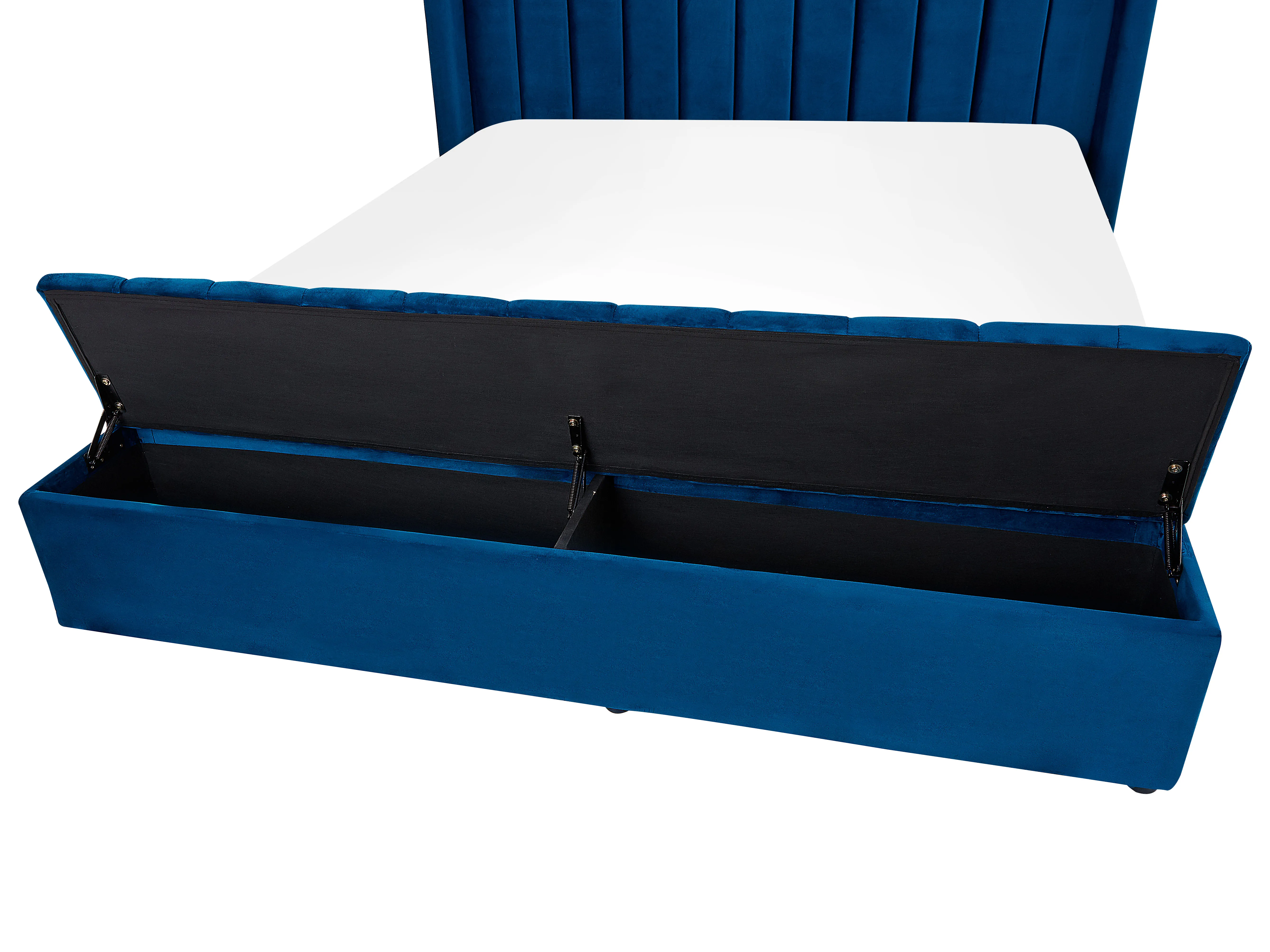 Waterbed met opbergbank Fluweel NOYERS 160 x 200 cm Blauw