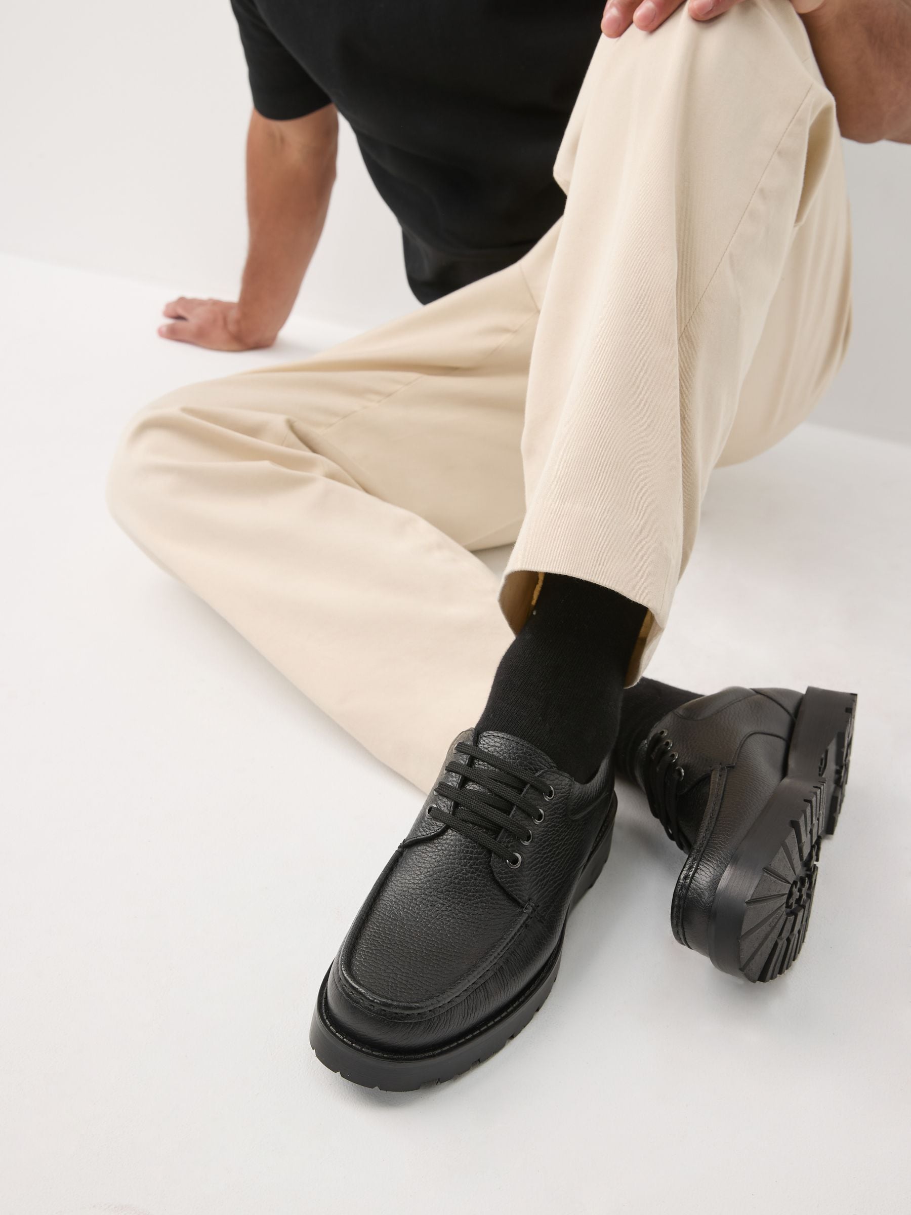 Zwart - Apron Leather Shoes