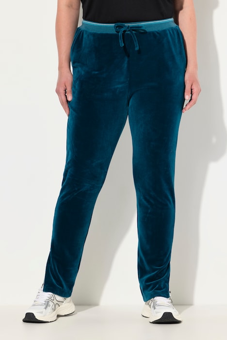 Samt-Jogginghose, Glitzer-Piping, Elastikbund, Taschen