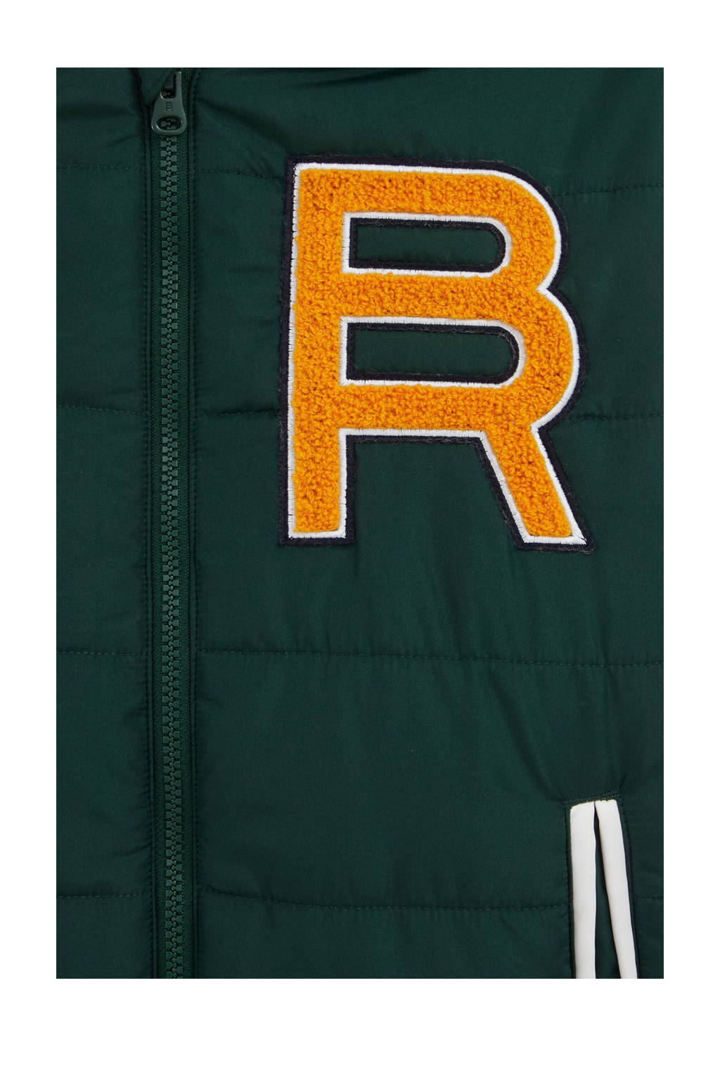WE Fashion baseball jacket donkergroen/wit/geel