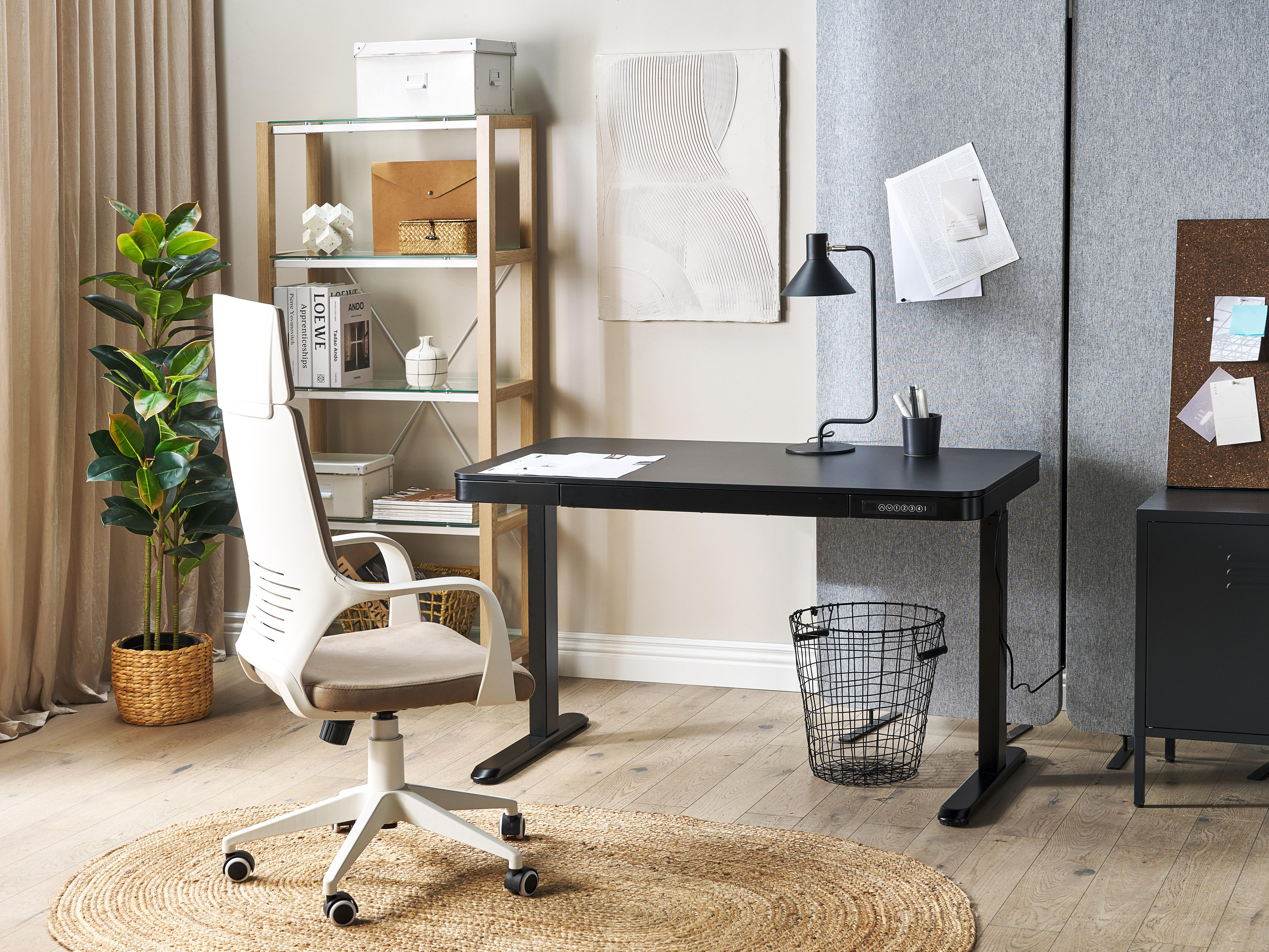 Elektrisch verstelbaar sta-bureau KENLY Zwart 120 cm 60 cm met USB-poort