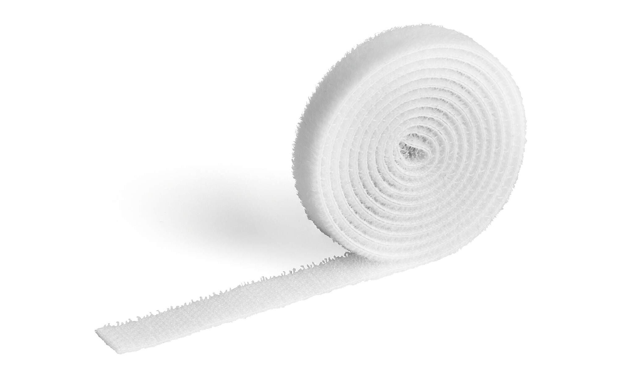 Klettband-Rolle Cavoline Grip 10 mm x 1 m, WeissKlettband-Kabelbinder zum schnellen Ordnen und Bündeln von Kabeln